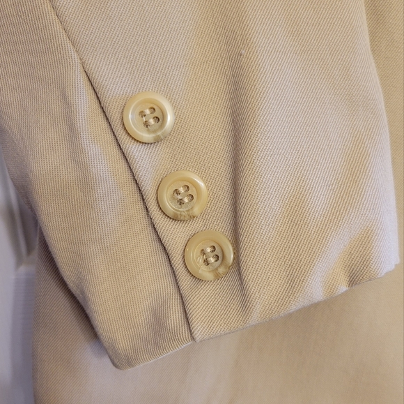 Vintage 80s 90s Braemar Petites beige wool blazer jacket 4 Petite - Picture 6 of 11